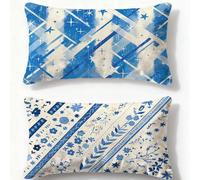 Funda Cojin 70x90cm Juego de 2 Fundas de Cojines Azul Cojines Sofa Europa del Norte,2026 Nuevo Rectangulares Terciopelo Impresión a Doble Cara Funda Almohada para Dormitorio Habitacion Decor O-588U