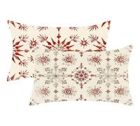 Funda Cojin 80x100 Juego de 2 Navidad Cojines Exterior Floral Funda Almohada Rectangulares Terciopelo Decorativos Cushion Covers con Cremallera Invisible para Sala Estar Sofá Decor Otoño Regalos,J595