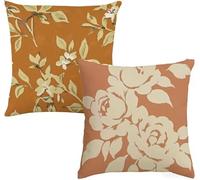 Funda Cojin 80x80 cm, Cojines Sofa Flor, Terciopelo Fundas de Almohada, Cremallera Oculta, Súper Suave Impermeable, para Silla Sofá Cama Dormitorio, Navidad Decorativas (Planta, Juego de 2) O-247