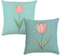 Funda Cojin 80x80 cm, Cojines Sofa Flor, Terciopelo Fundas de Almohada, Cremallera Oculta, Súper Suave Impermeable, para Sofá Cama Dormitorio, Navidad Decorativas Regalo (Rosa, Juego de 2) O-265