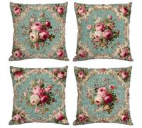 Funda Cojin 80x80 cm,Juego de 4 Fundas de Cojines Bohemia Terciopelo Cojines Exterior Impermeable con Cremallera Invisible,Patio al Aire Libre,Jardín Sofa Decoración Cojin Europa del Norte M41