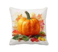 Funda Cojin 80x80 cm Thanksgiving Day Funda Almohada Lino Impresión a Doble Cara Calabaza Protector Almohadas con Cremallera Oculta, Cojines Decorativos Sofá Patio Jardín Terraza, Juego de 1 2B-403
