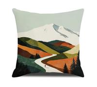 Funda Cojin 80X80 Montaña Blanca Modernas Anti-Manchas y Transpirable, Super Suave con Cremallera Invisible, para Sofá Dormitorio