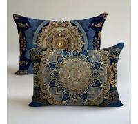 Funda Cojin 90x40cm Marina De Guerra Fundas Cojines Mandala Cojines para Sofa Decor Lino Almohada Juego 2 Piezas,Cremallera Oculta,Verano Decorativa Doble Estampado,Hogar Sofá Cama Sala Estar LK-1545