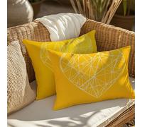 Funda Cojin Amarillo Cojines Exterior Impermeable Terciopelo 70x90 cm Grande Cojin Rectangular 2 Piezas Amar Fundas para Almohadas Sofa Impresión de Doble Interior/Exterior Decor Regalos 1B-611