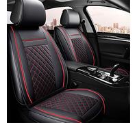 Funda Cojín Asiento Cuero Coche Para Kia Para Rio 3 Para Mañana Para Stinger Para Niro Para Cerato Para Carnaval Para Mohave Para Sportage 4 Protectoras Asiento(Negro rojo,2 front seat cover)