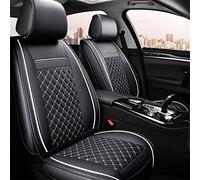 Funda Cojín Asiento Cuero Coche Para Kia Para Rio 3 Para Mañana Para Stinger Para Niro Para Cerato Para Carnaval Para Mohave Para Sportage 4 Protectoras Asiento(Black white,2 front seat cover)
