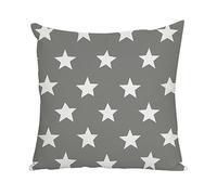 Funda Cojin Estrellas Grises Y Blancas Funda Cojin Algodón y Lino Cojines Sofa Transpirabilidad Fuerte Fundas Cojines Sofa con Cremallera Oculta para Sofá Dormitorio Sala de Estar 40x40cm/1 Pcs