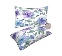 Funda Cojin Exterior Impermeable Juego de 2, Doble Cara Fundas de Cojines 30x50 cm Cojines Exterior Jardín, Cojin Impermeable Cojine Decorativos para Patio Balcones Camping (Viola/Fiore) -zt357