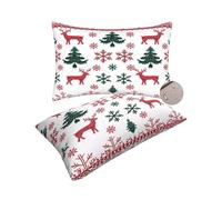 Funda Cojin Exterior Impermeable Juego de 2, Doble Cara Fundas de Cojines 40x70 cm Cojines Exterior Jardín, Cojin Impermeable Cojine Decorativos para Patio Balcones Camping (Natale/Cervo) -zt388