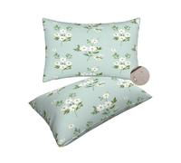 Funda Cojin Exterior Impermeable Juego de 2, Doble Cara Fundas de Cojines 40x70 cm Cojines Exterior Jardín, Cojin Impermeable Cojine Decorativos para Patio Balcones Camping (Verde chiaro/Fiore)-zt319