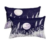 Funda Cojin Exterior Impermeable, Juego de 2 Funda Almohada 30x50, Rectangular Fundas Cojines Paisaje, Impermeable Lino Fundas Almohadas Marina de guerra con Cremalleras para Decoracion Hogar -2812