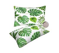 Funda Cojin Exterior Impermeable Juego de 2, Fundas de Cojines 50x70 cm Cojines Exterior Jardín, Cojin Impermeable Cojine Decorativos para Patio Balcones Camping (Verde/Piante tropicali) -zt347