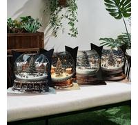 Funda Cojín Exterior Impermeable Terciopelo Árbol De Navidad 60×60 cm Set de 4, Fundas Resistentes Decorativas Transpirables Agua Cremallera Oculta, Cojines Decorativos Exterior,Bola De Vidrio C0K-491