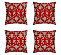 Funda Cojín Funda Almohada Sofá Cojín 4 Piezas Algodón Rojo Boho 40cm Orient