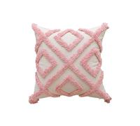 Funda Cojin Funda de Almohada de algodón Rosa con borlas, Elegante y Decorativa for sofá.(Color 05)