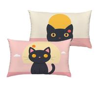 Funda Cojin Gato Cojines Exterior Impermeable Terciopelo 50x70 cm Grande Cojin Rectangular 2 Piezas Dibujos animados Fundas para Almohadas Sofa Impresión de Doble Interior/Exterior Decor 1B-699