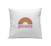 Funda cojín infantil peace peace - blanco - 50x50