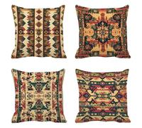Funda Cojin Kilim Exterior Fundas de Cojines 40x40 Impermeable Decorativo Verano Sofa Moderno Lino Cojines Exterior Grande Jardin Cushion Cover para Patio Balcón Sofá Oficina Hogar Decor，k-834
