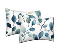 Funda Cojin Naturaleza Fundas Cojines 50x60 cm Planta Cojines Sofá Decorativos 2 Piezas Felpa Corta Suave Cushion Covers Rectangular Funda de Almohada para Coche Silla Dormitorio Decoracion h-1347