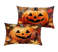 Funda Cojin Otoño Cojines Exterior Impermeable Terciopelo 40x60 cm Grande Cojin Rectangular 2 Piezas Víspera de Todos los Santos Fundas para Almohadas Impresión de Doble Interior/Exterior Decor 1B-155