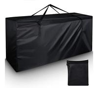 Funda Cojín para Muebles Estuche de Almacenamiento para Exteriores Jardin Bolsa Impermeable con Asas para Muebles (122x40x55cm,Negro)