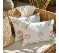 Funda Cojin Rosa Cojines Exterior Impermeable Terciopelo 40x70 cm Grande Cojin Rectangular 2 Piezas Dibujos Animados Fundas para Almohadas Sofa Impresión de Doble Interior/Exterior Decor 1B-665