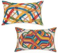 Funda Cojín Sofa 40x80 cm Juego de 2, Color Funda Almohada 40 x 80 cm Cojines Cama Decorativos Red Cushion Covers Lino, Impresión HD a Doble Cara con Cremallera Oculta Decoración del Hogar M-55K2X