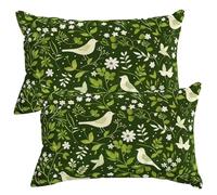 Funda Cojin Terciopelo 35x55 cm Juego de 2 Funda Almohada Suave Fundas Cojines William Morris para Sofá, Fundas de Cojin Verde con Cremallera Oculta Decorativas para Sala de Estar Dormitorio -SC213