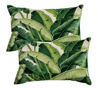 Funda Cojin Terciopelo 50x80 cm Juego de 2 Funda Almohada Suave Fundas Cojines Plantas para Sofá Y Cama, Fundas de Cojin Verano Hojas Verdes Decorativas para Sala de Estar Dormitorio Oficina -SC111