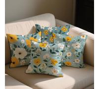 Funda Cojin Verano 35x35 cm Fundas Cojines Floral Cojines para Sofá Decorativos 4 Piezas Funda de Almohada Terciopelo Cogines con Cierre Invisible para Silla Dormitorio Cama Decoracion Regalo b-1285