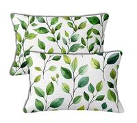 Funda Cojin Verde Fundas Cojines 60x80 cm Planta Cojines Sofá Decorativos 2 Piezas Rectangular Decorativos Funda de Almohada Lino con Cierre Invisible para Coche Silla Dormitorio Decoracion h-1389