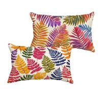 Funda Cojin Vistoso Cojines Exterior Impermeable Lino 50x70 cm Grande Cojin Rectangular 2 Piezas Tropical Fundas para Almohadas Sofa Impresión de Doble Interior/Exterior Sofá Decor Regalos 1B-11