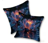 Funda Cojines 2 Piezas 40x40cm Juego Fundas Cojín Suave Lino Cremallera Oculta, Almohada Decorativa Exterior Moderna para Sofá, Cama, Sala Estar, Dormitorio, Hogar, Oficina, Rosa Lotus, E-268