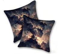 Funda Cojines 2 Piezas 40x40cm Juego Fundas Cojín Suave Lino Cremallera Oculta, Almohada Decorativa Exterior Moderna para Sofá, Cama, Sala Estar, Dormitorio, Hogar, Oficina, áRbol Negro, E-285