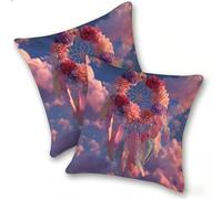 Funda Cojines 2 Piezas 40x40cm Juego Fundas Cojín Suave Terciopelo Cremallera Oculta, Almohada Decorativa Exterior Sofá, Cama, Sala Estar, Dormitorio, Hogar, Oficina, Red De SueñOs Rosa, E-188