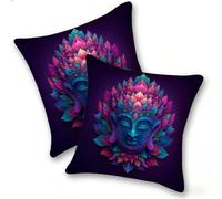 Funda Cojines 2 Piezas 40x40cm Juego Fundas Cojín Suave Terciopelo Cremallera Oculta, Almohada Decorativa Exterior Sofá, Cama, Sala Estar, Dormitorio, Oficina, Estatua De Piedra PúRpura, E-1007