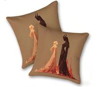 Funda Cojines 2 Piezas 40x40cm Juego Fundas Cojín Suave Terciopelo Cremallera Oculta, Almohada Decorativa Exterior Moderna Sofá, Cama, Sala Estar, Dormitorio, Hogar, Oficina, Mujer DemoníAca, E-183