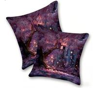 Funda Cojines 2 Piezas 40x40cm Juego Fundas Cojín Suave Terciopelo Cremallera Oculta, Almohada Decorativa Exterior Moderna para Sofá, Cama, Sala Estar, Dormitorio, Hogar, Oficina, áRbol Rosa, E-208