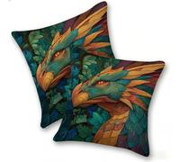 Funda Cojines 2 Piezas 50x50cm Juego Fundas Cojín Suave Terciopelo Cremallera Oculta, Almohada Decorativa Exterior Moderna Sofá, Cama, Sala Estar, Dormitorio, Hogar, Oficina, DragóN Abstracto, E-128