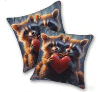 Funda Cojines 2 Piezas 55x55cm Juego Fundas Cojín Suave Terciopelo Cremallera Oculta, Almohada Decorativa Exterior Moderna para Sofá, Cama, Sala Estar, Dormitorio, Hogar, Oficina, Panda Love, E-929