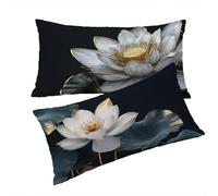 Funda Cojines 30x50cm Beige Fundas Cojin Flores Fundas Cojines Juego de 2 Lino Impresión a Doble Cara Suave y Transpirable Fácil de Limpiar Adecuado para Decoración del Hogar y Regalos Navideños T0T4