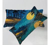 Funda Cojines 40x60cm Color Naranja Fundas Cojin Paisaje Fundas Cojines Lino Juego de 2 Impresión a Doble Cara Suave y Cómodo Lavable Utilizzato per Decoración para El Hogar C0C576