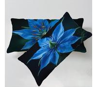 Funda Cojines 40x70cm Azul Fundas Cojin Flores Fundas Cojines Lino Juego de 2 Impresión a Doble Cara Suave y Cómodo Lavable a Máquina Utilizzato per Decoración para El Hogar C0C494