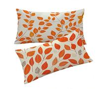 Funda Cojines 40x70cm Color Naranja Fundas Cojin Crema Fundas Cojines Juego de 2 Lino Impresión a Doble Cara Suave y Transpirable Lavable Adecuado para Decoración del Hogar y Regalos Navideños T0T596