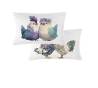 Funda Cojines 40x70cm Púrpura Funda Cojin Exterior Impermeable Animal Cojines Sofa Juego de 2 Lino Cushion Covers Decorativos Con Cremallera Invisible Para Salon Jardín Exterior Patio Decorativos T260