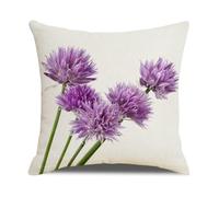 Funda Cojines 45x45 Flores Moradas De Beige Cojines Sofa Decoración Cojines Cama Lino Cojines para Sofa Hogar Dormitorio Jardín Oficina Coche Funda Cojin