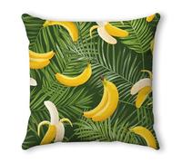 Funda Cojines 60x60 Amarillo Plátano Verde Cojines Cama Sofa Lino Lavable Cuadrado con Cremallera Invisible Funda Cojin para Sofa Hogar Decoración Jardín Oficina Coche