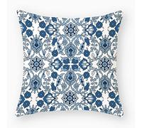Funda Cojines 60x60 Geometría Azul Y Blanca Cojines Sofa Decoración Cojines Cama Lino Cojines para Sofa Hogar Dormitorio Jardín Oficina Coche Funda Cojin