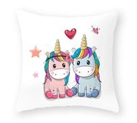Funda Cojines 60x60 Red Love Unicornio Cojines Sofa Decoración Cojines Cama Lino Cojines para Sofa Hogar Dormitorio Jardín Oficina Coche Funda Cojin